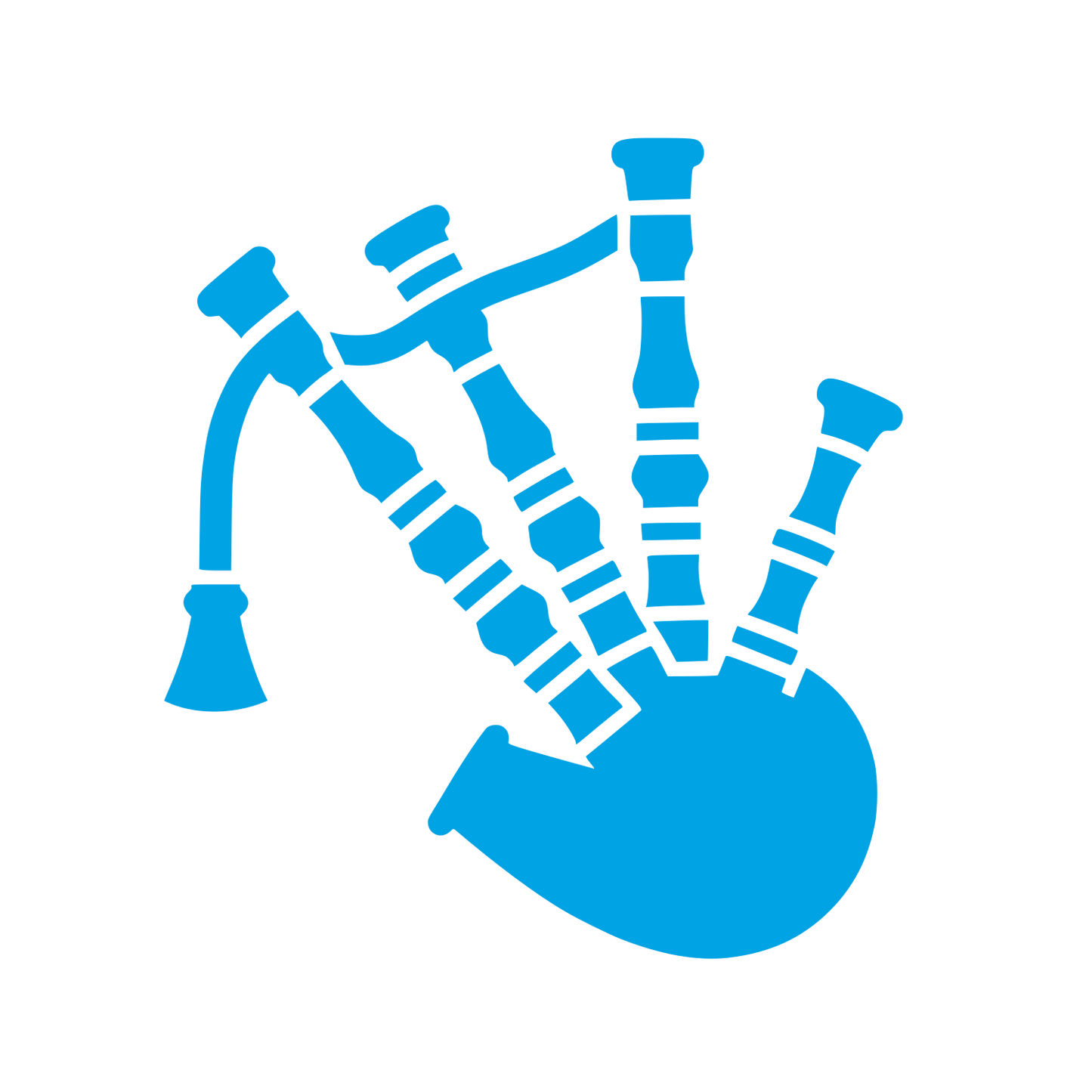 Bagpipe Logo Design #00a3e4