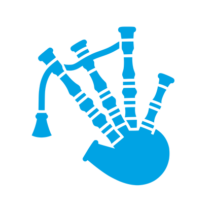 Bagpipe Logo Design #00a3e4