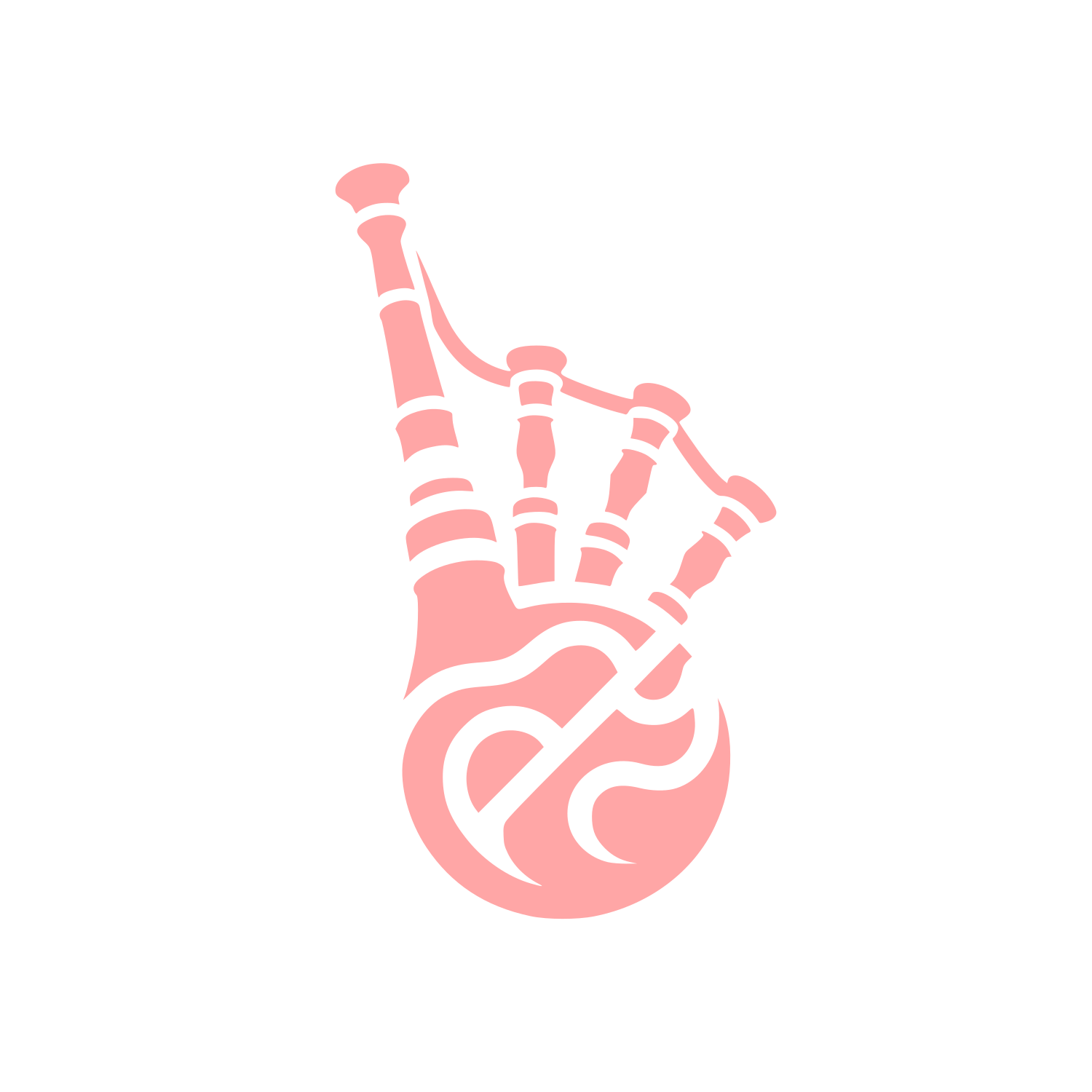 Bagpipe Musical Logo #ffa6a6