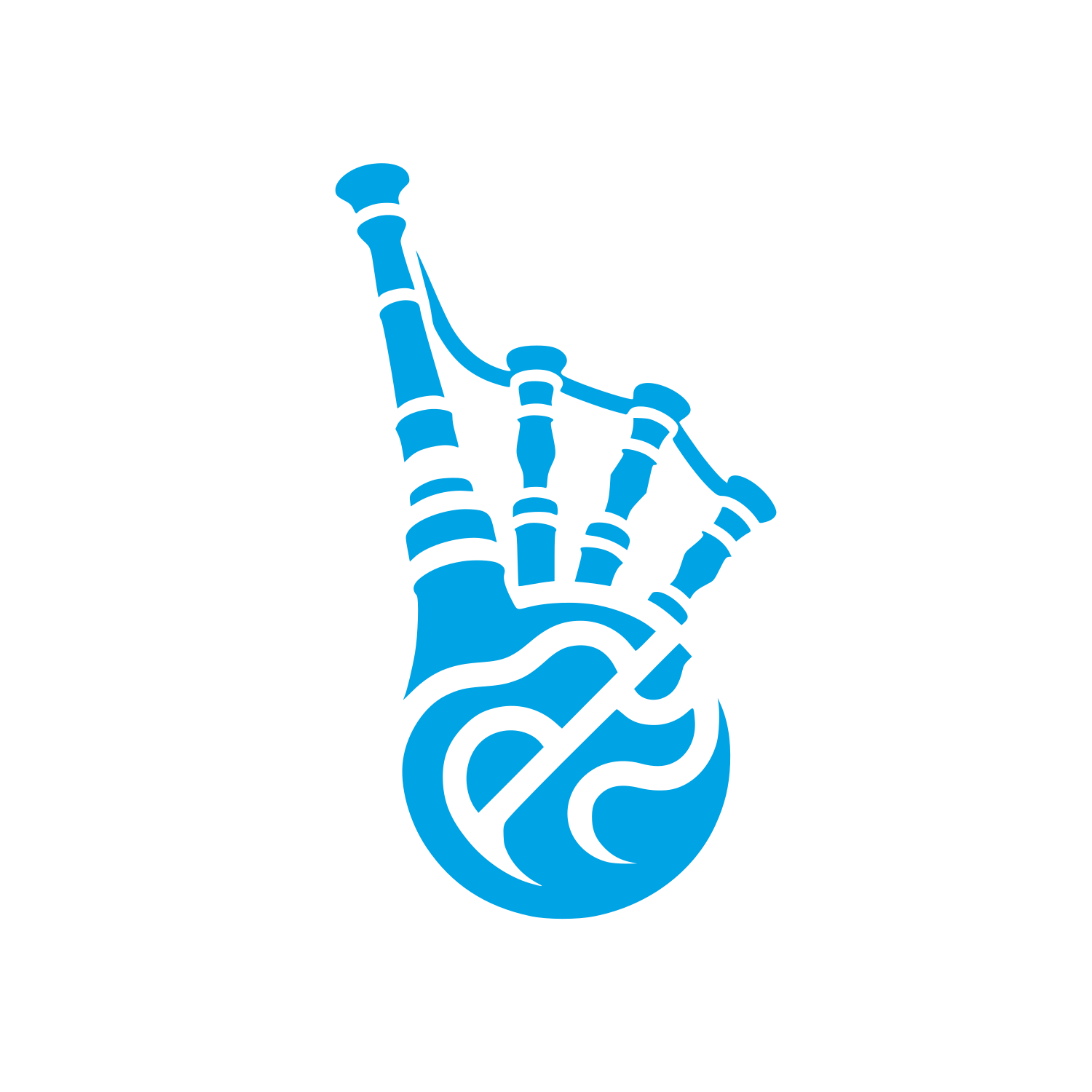 Bagpipe Musical Logo #00a3e4