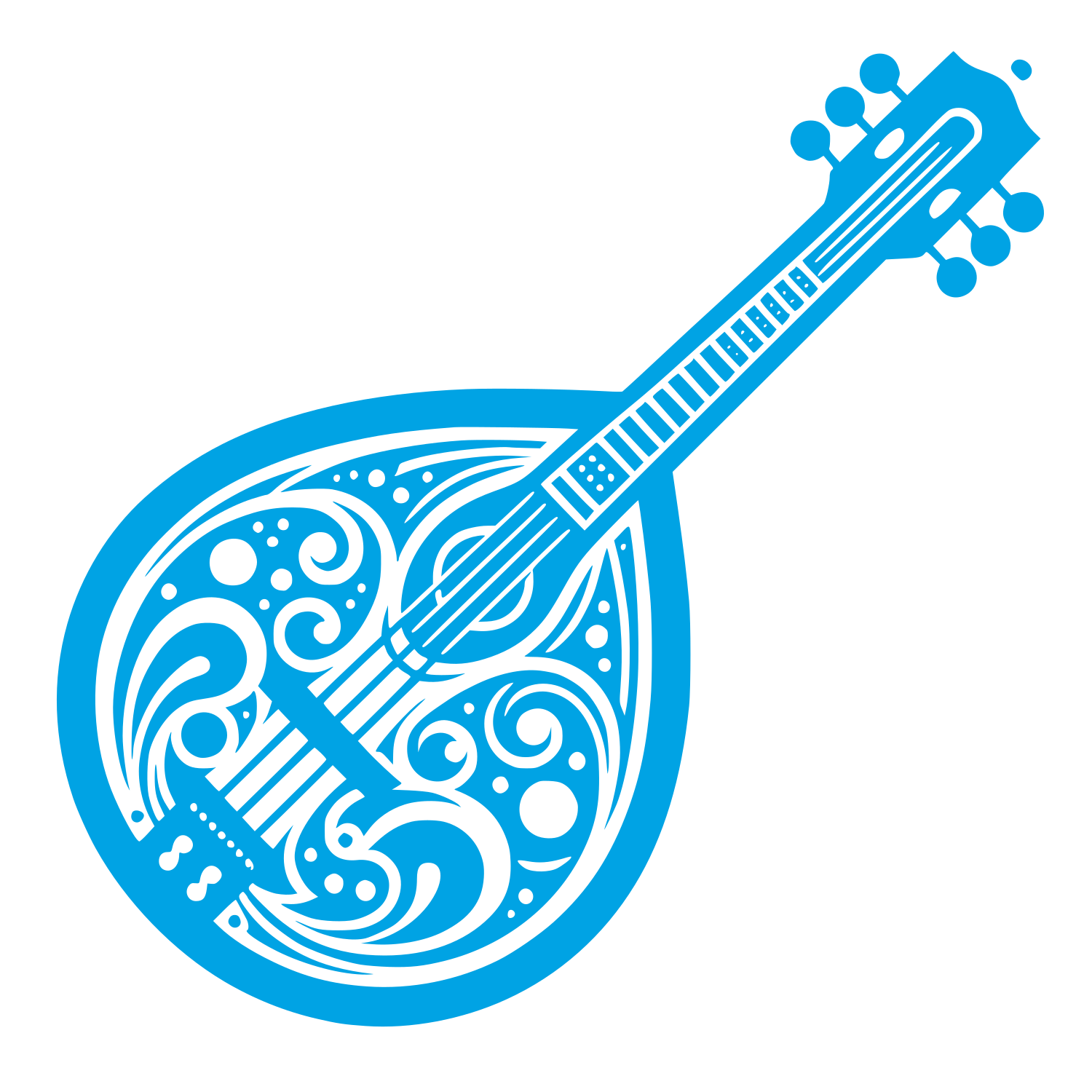 Guitar Logo Design #00a3e4