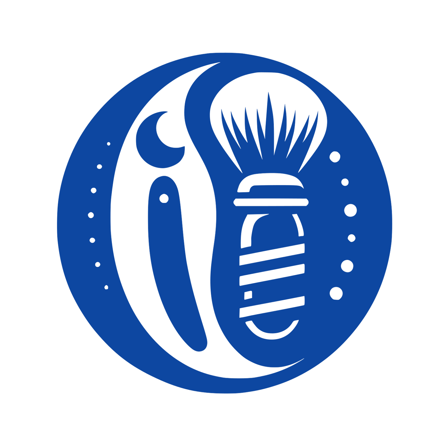 Barber Shop Circle Logo #0D47A1