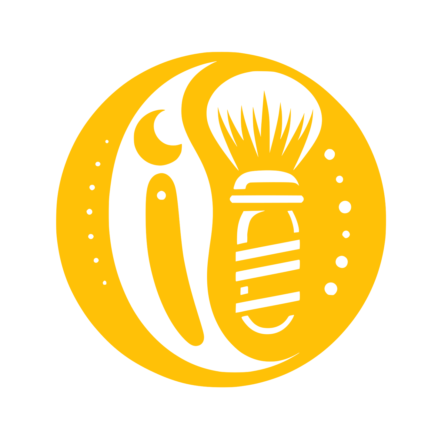 Barber Shop Circle Logo #FFC107