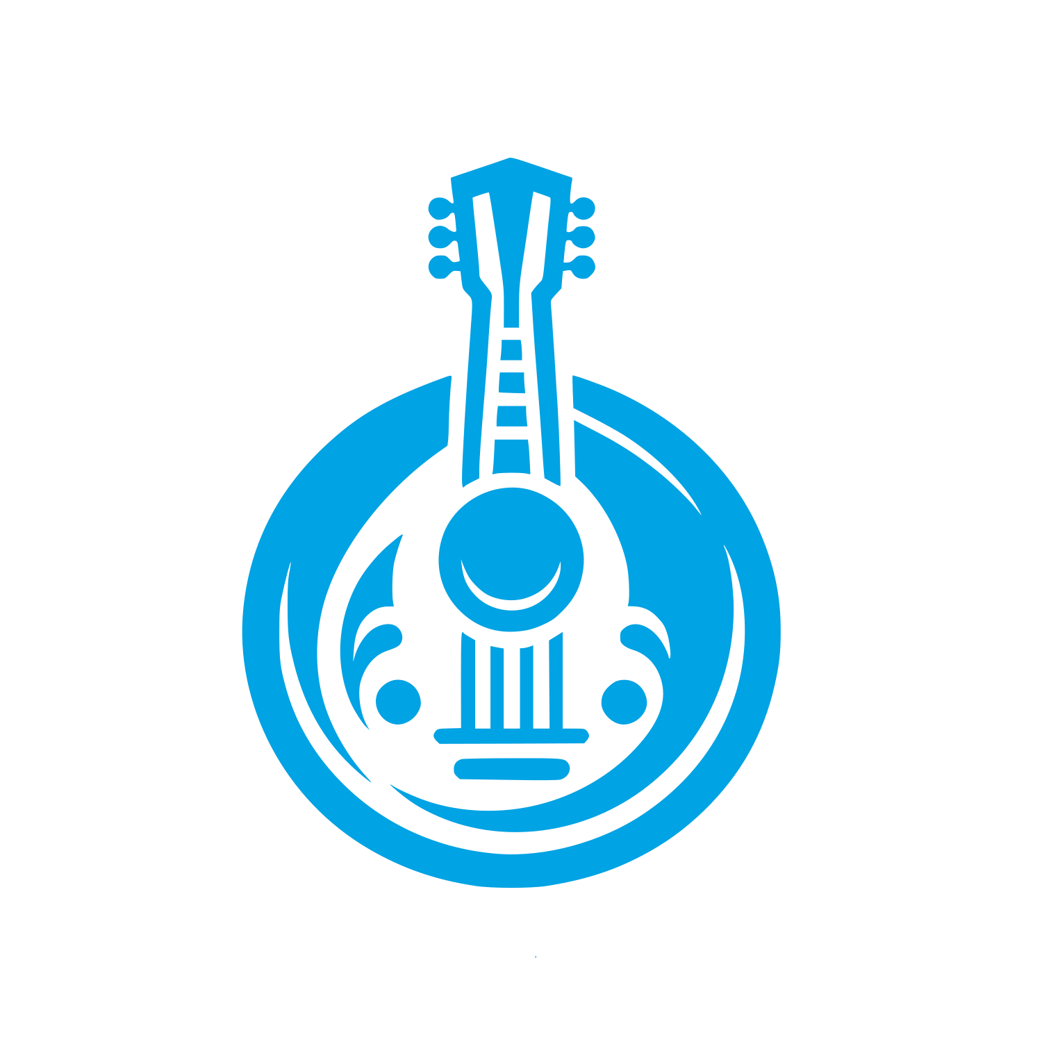 Guitar Logo Design #00a3e4