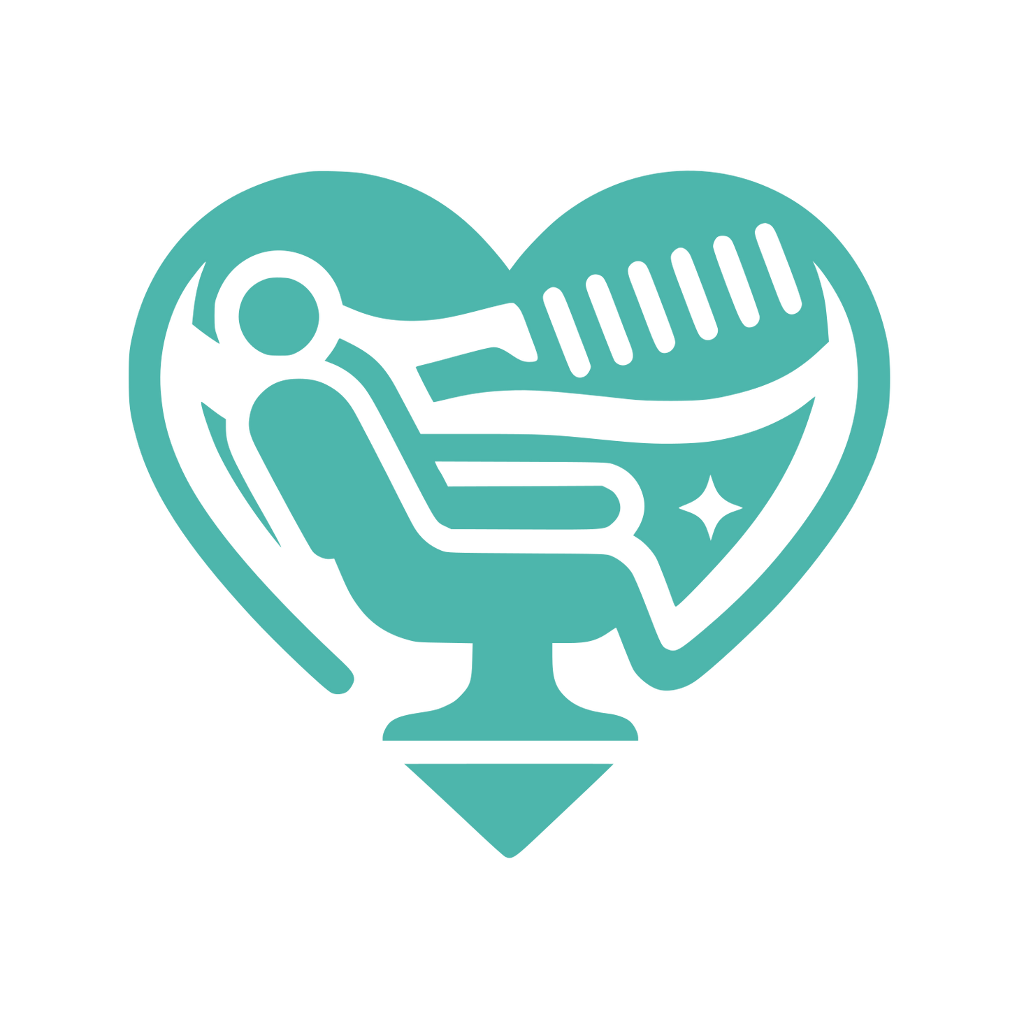 Heart Barber Logo #4DB6AC