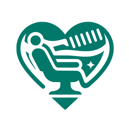 Heart Barber Logo #00796B