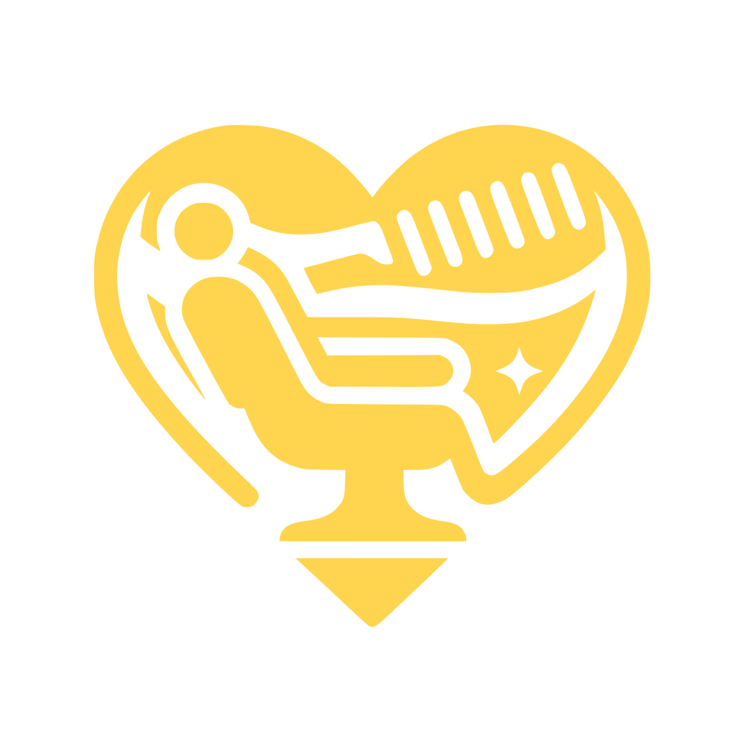 Heart Barber Logo #FFD54F