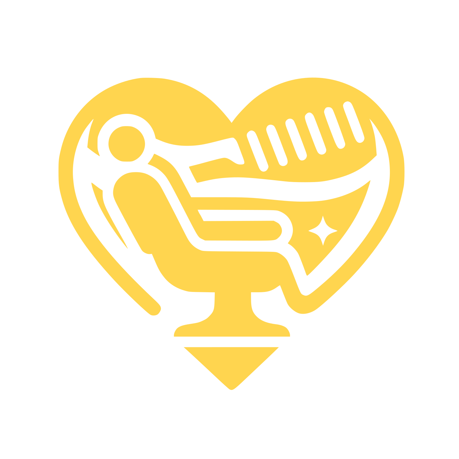Heart Barber Logo #FFD54F