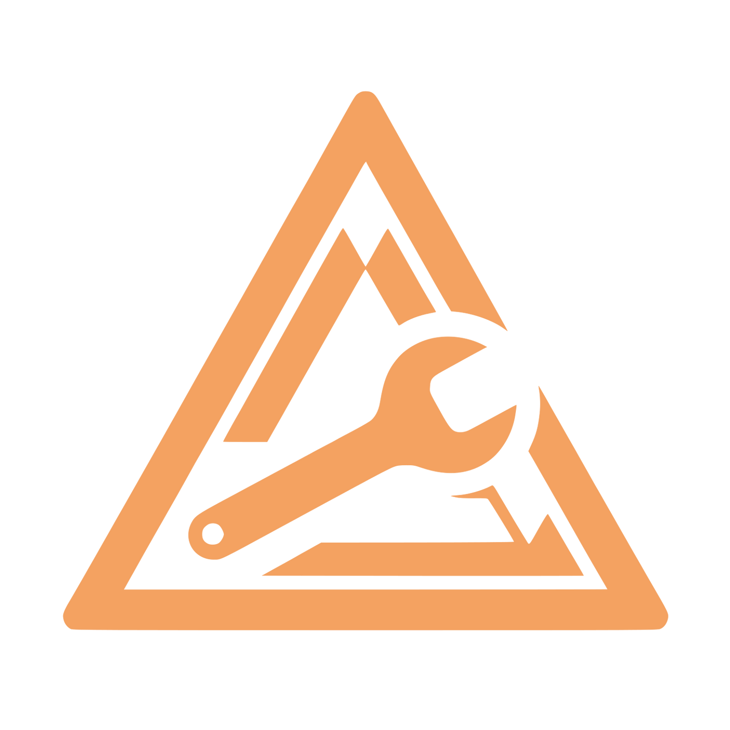 Triangle Mountain and Wrench Logo #F4A261