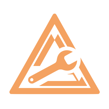 Triangle Mountain and Wrench Logo #F4A261