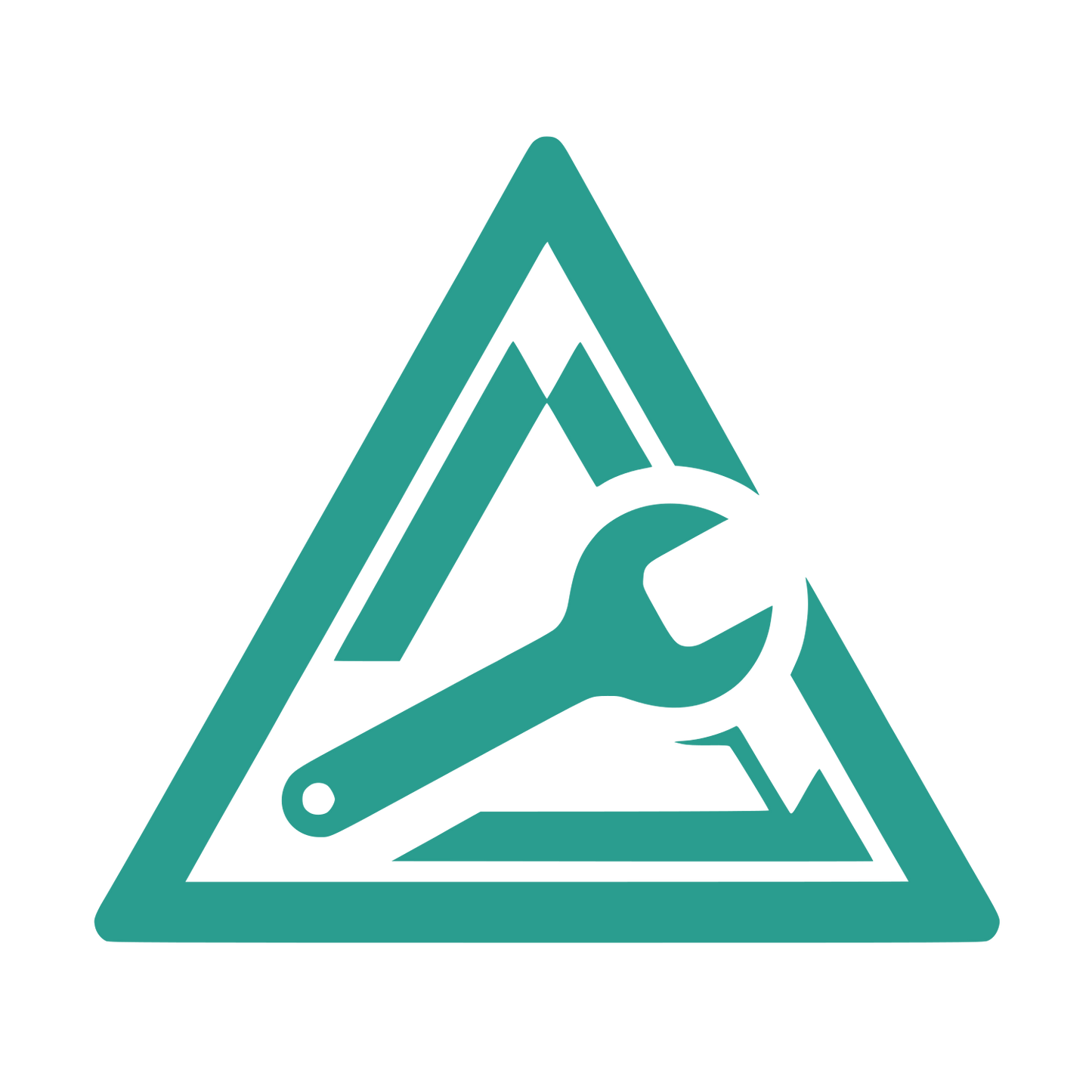 Triangle Mountain and Wrench Logo #2A9D8F