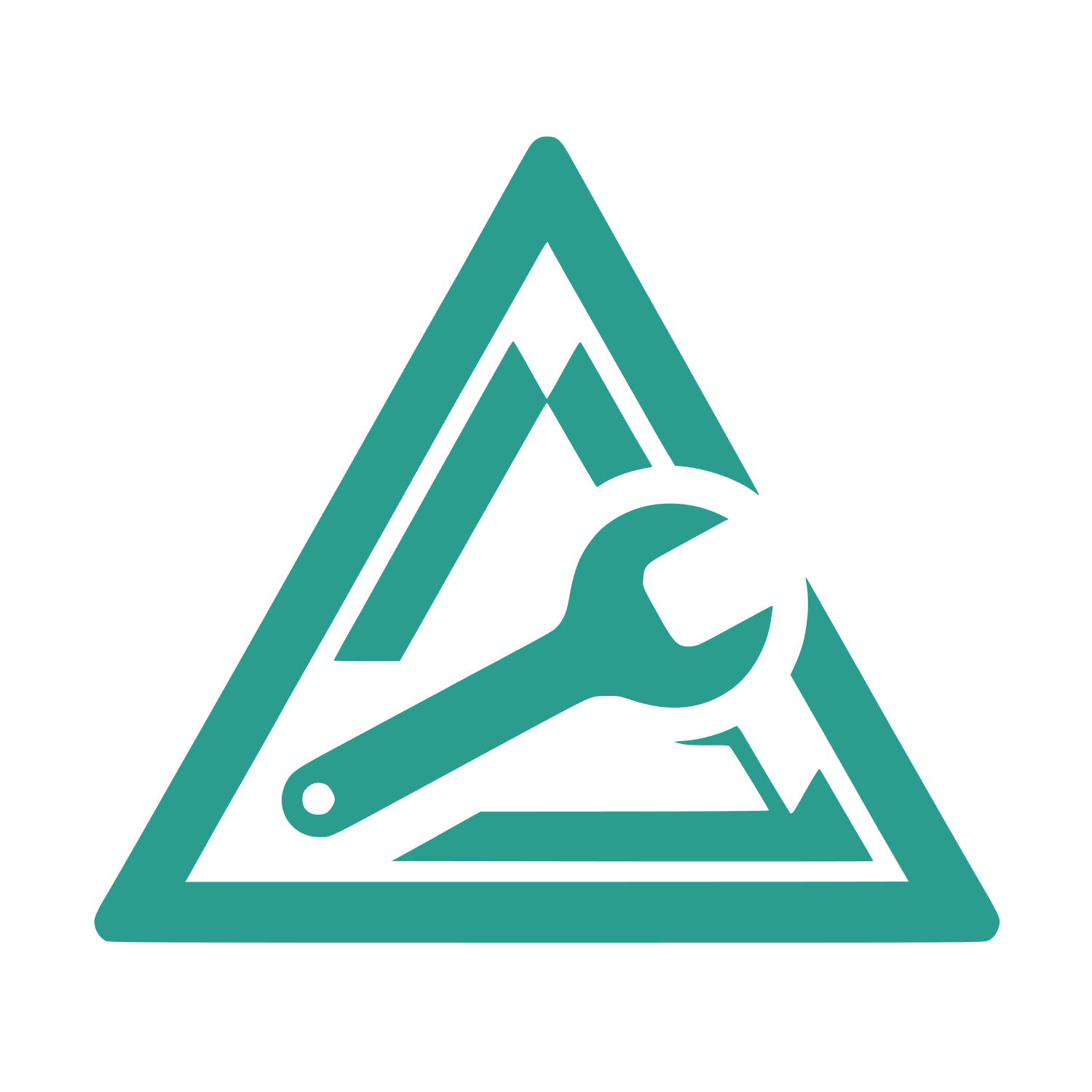 Triangle Mountain and Wrench Logo #2A9D8F