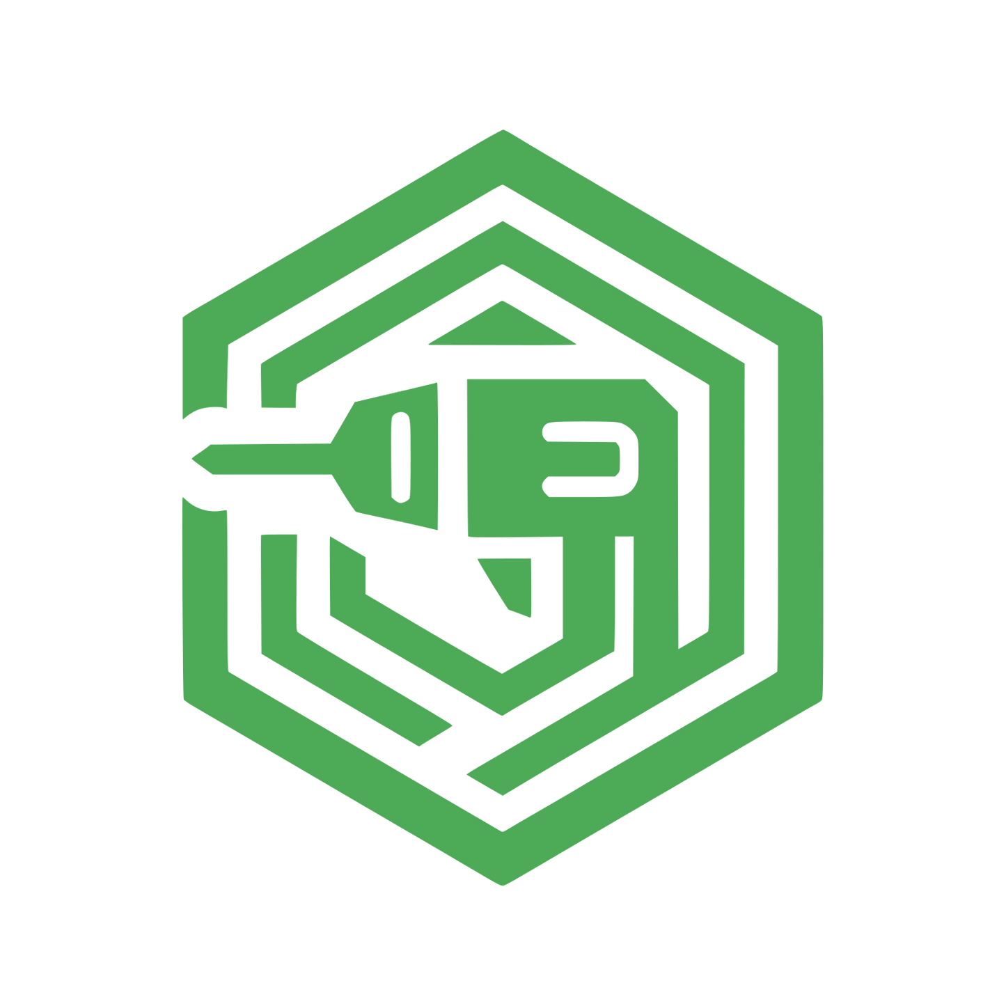 Hexagonal Tool Logo #4DAA57