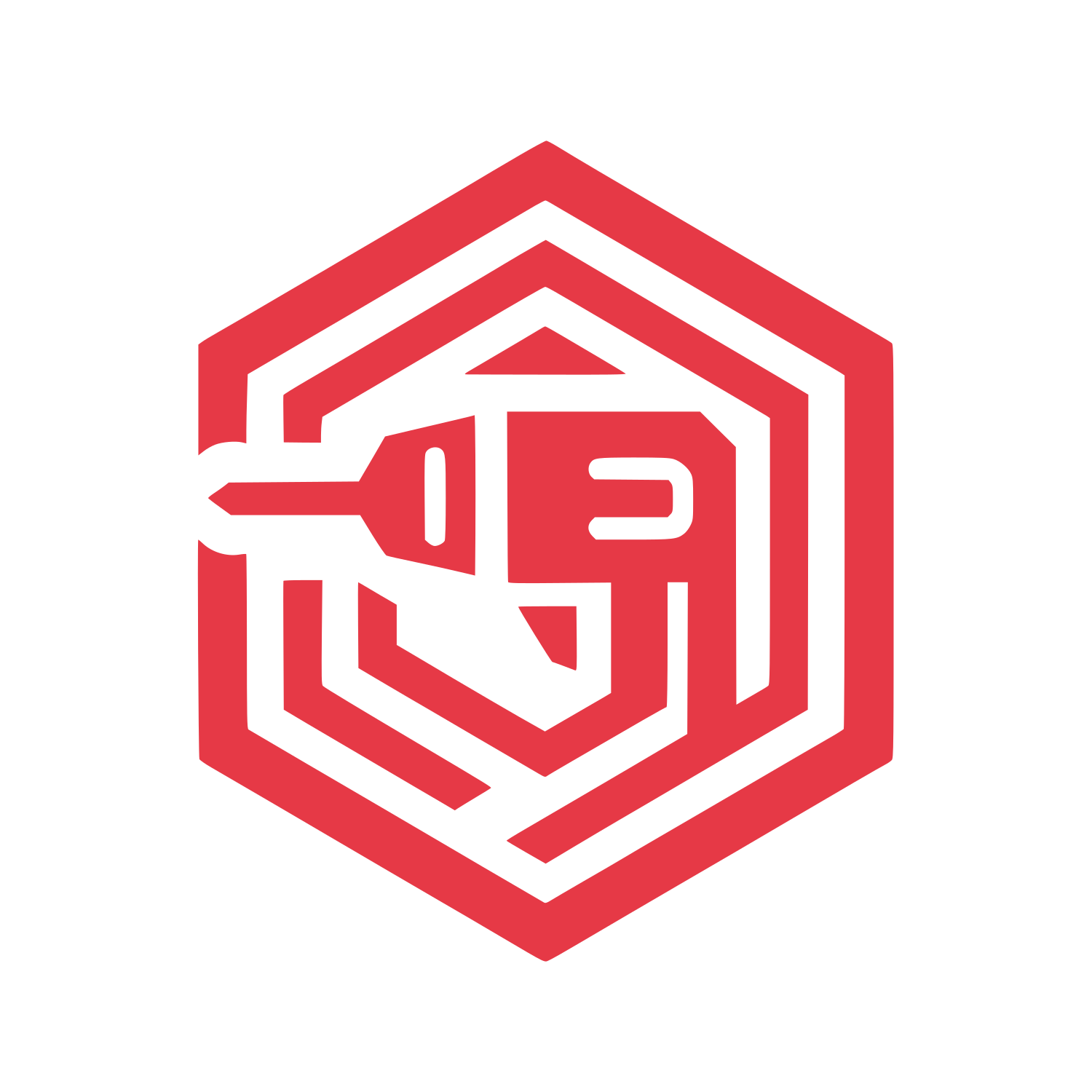 Hexagonal Tool Logo #E63946