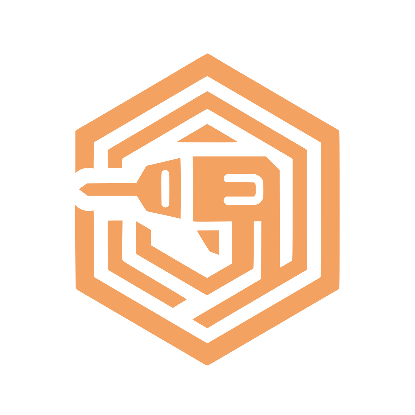 Hexagonal Tool Logo #F4A261