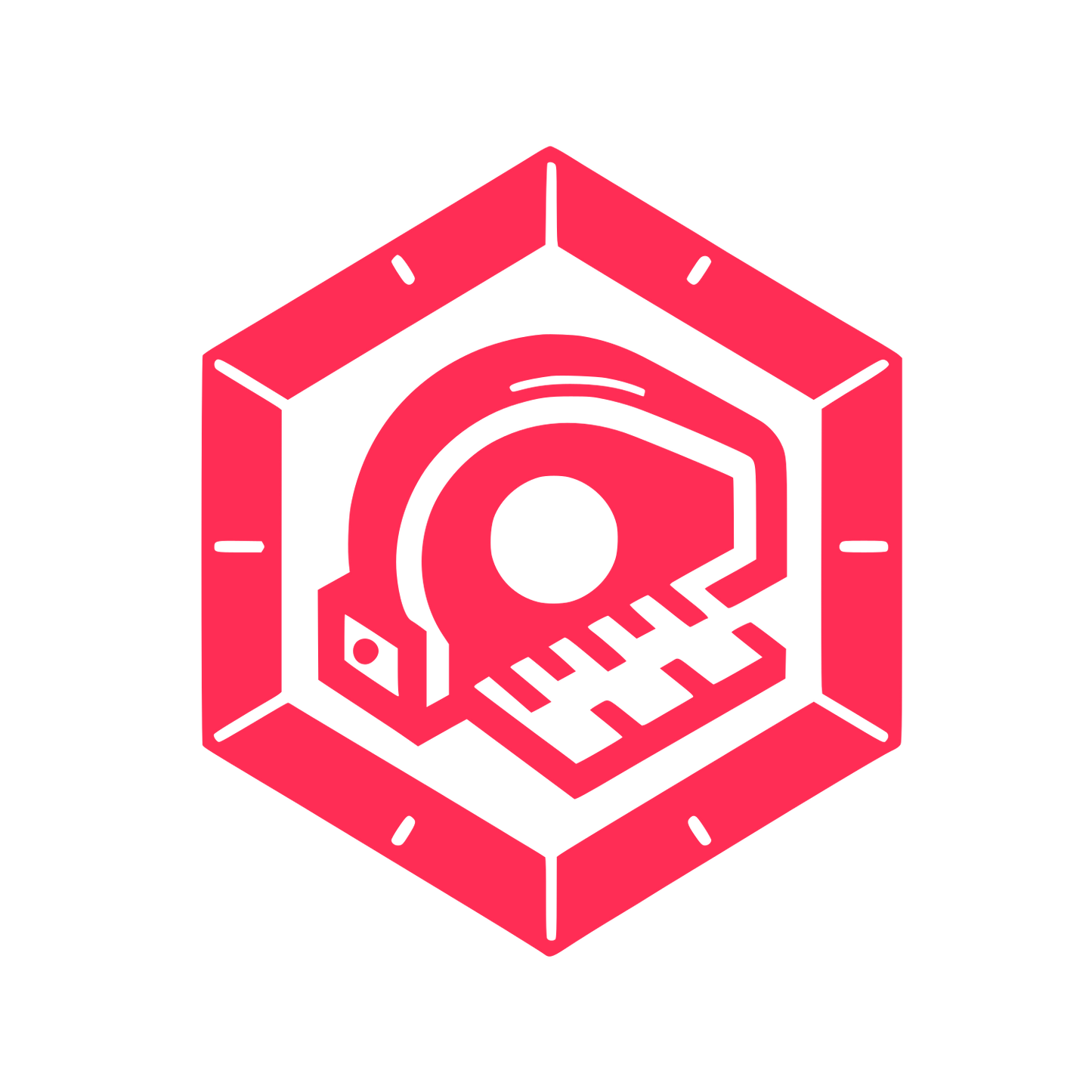 Hexagonal Measure Emblem #FF2D55
