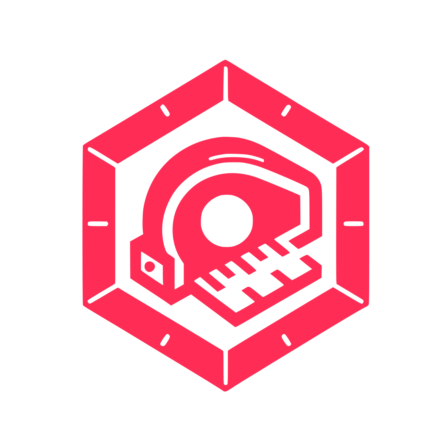 Hexagonal Measure Emblem #FF2D55
