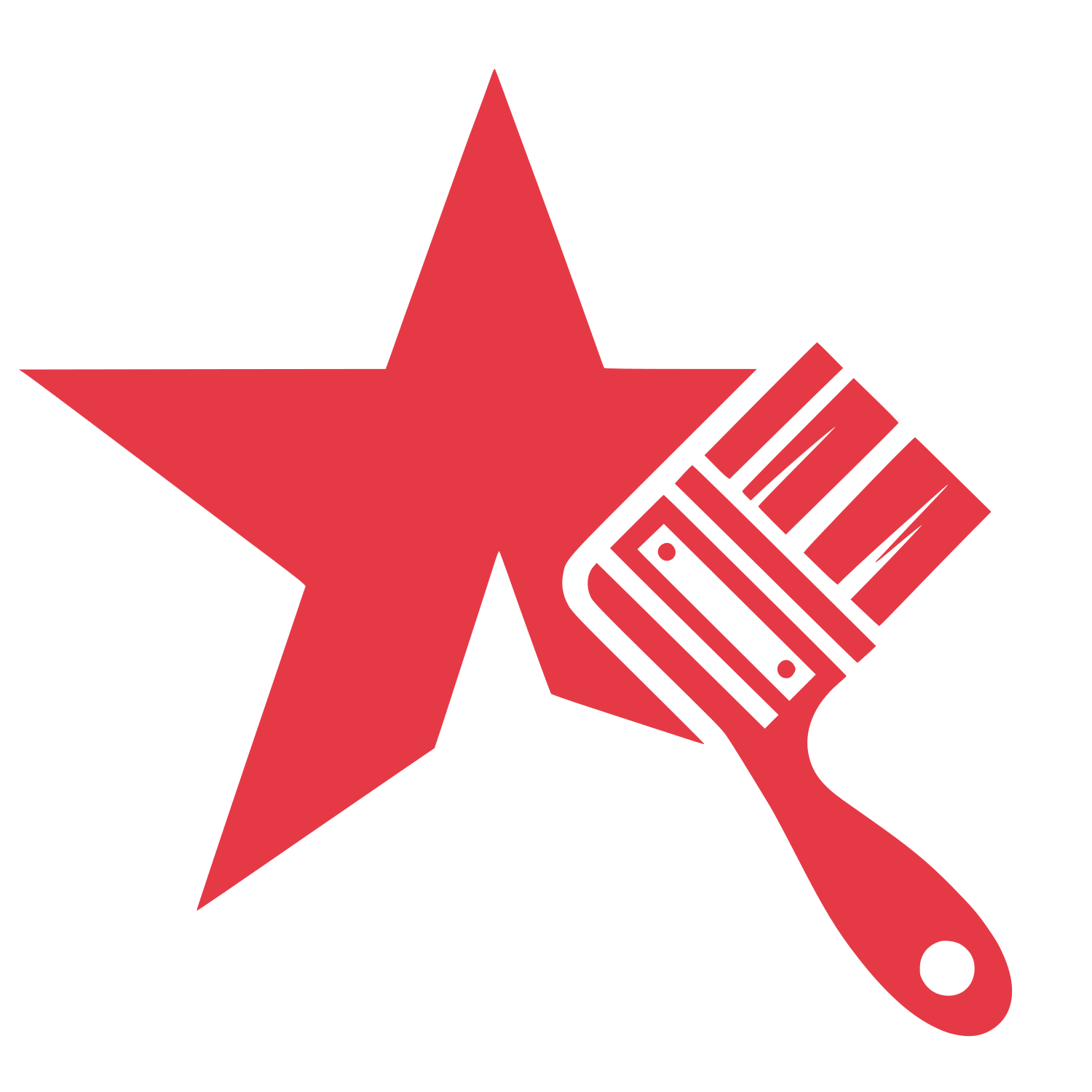 Star Brush Emblem #E63946