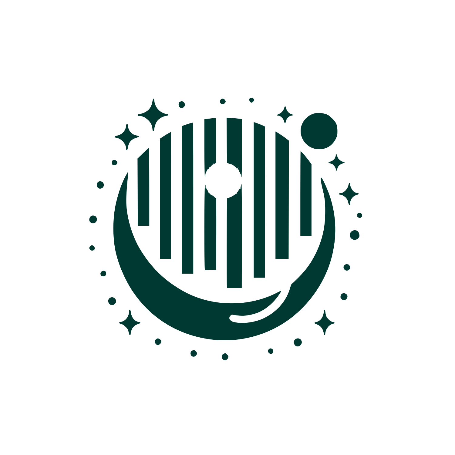 Geometric Space Logo #003932