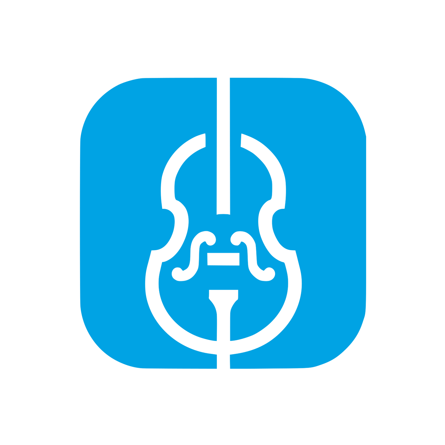 Logo Featuring Violin Design #00a3e4