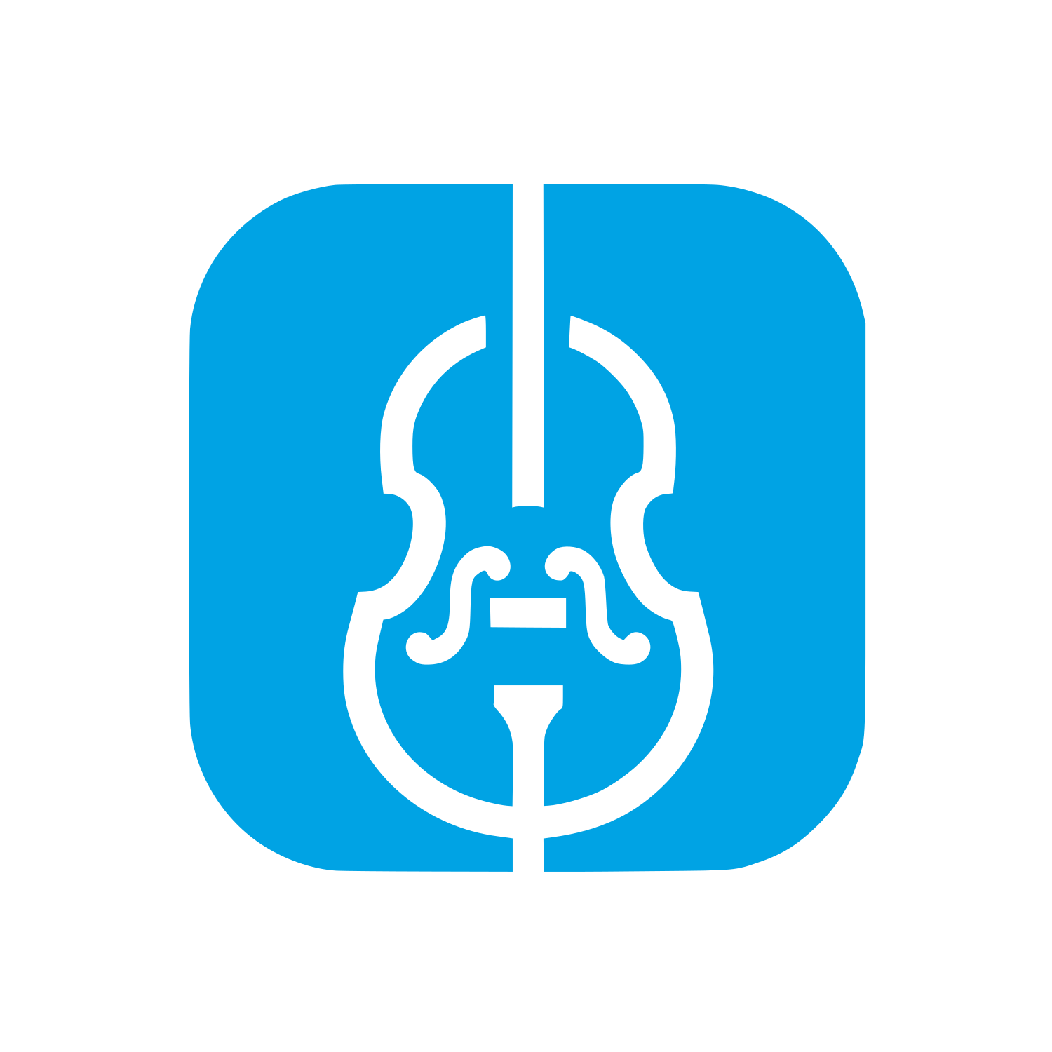 Logo Featuring Violin Design #00a3e4