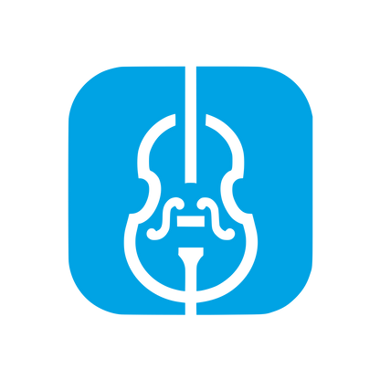 Logo Featuring Violin Design #00a3e4