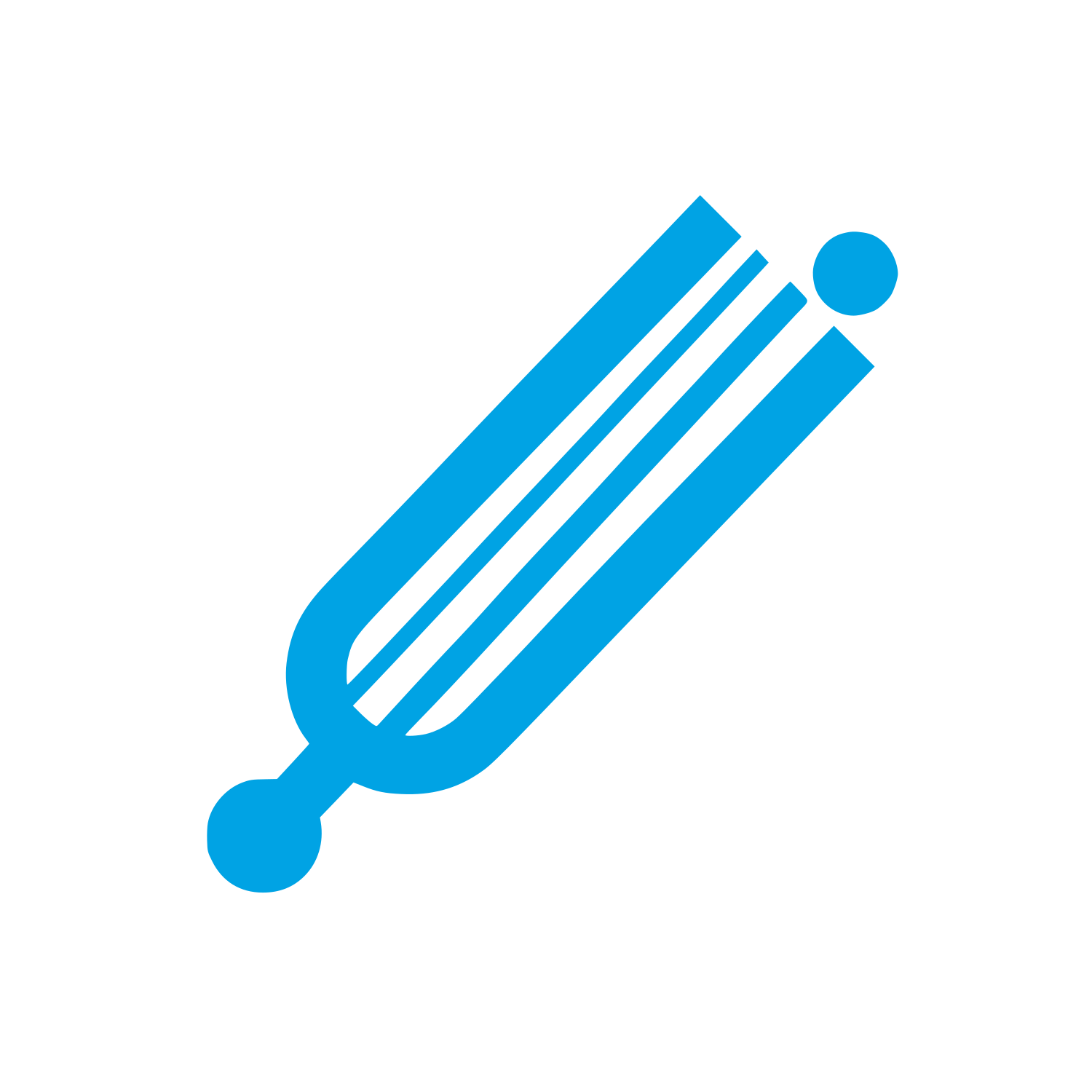 Tuning Fork Logo #00a3e4