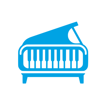 Piano Themed Logo #00a3e4