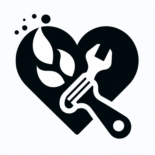 Heart, Flame, Repair Tool Logo