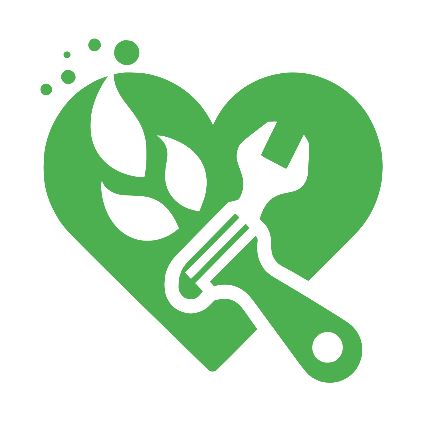 Heart, Flame, Repair Tool Logo #4CAF50