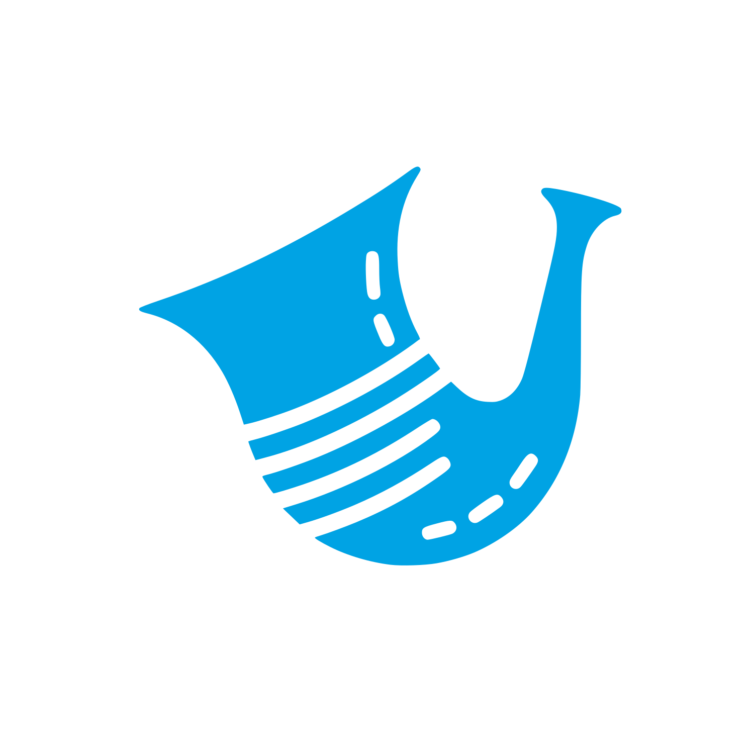 Logo with Horn Design #00a3e4