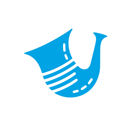 Logo with Horn Design #00a3e4