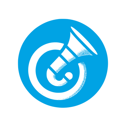 Logo with Brass Instrument #00a3e4