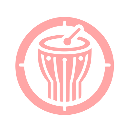 Logo with Drum Design #ffa6a6