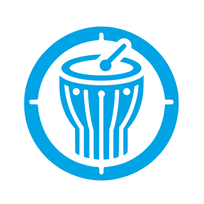 Logo with Drum Design #00a3e4