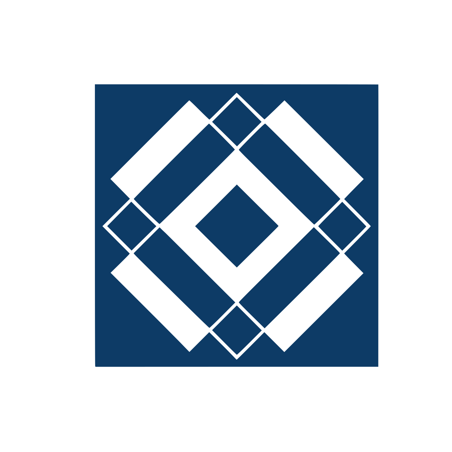 Overlapping Diamond Pattern Logo #0D3B66