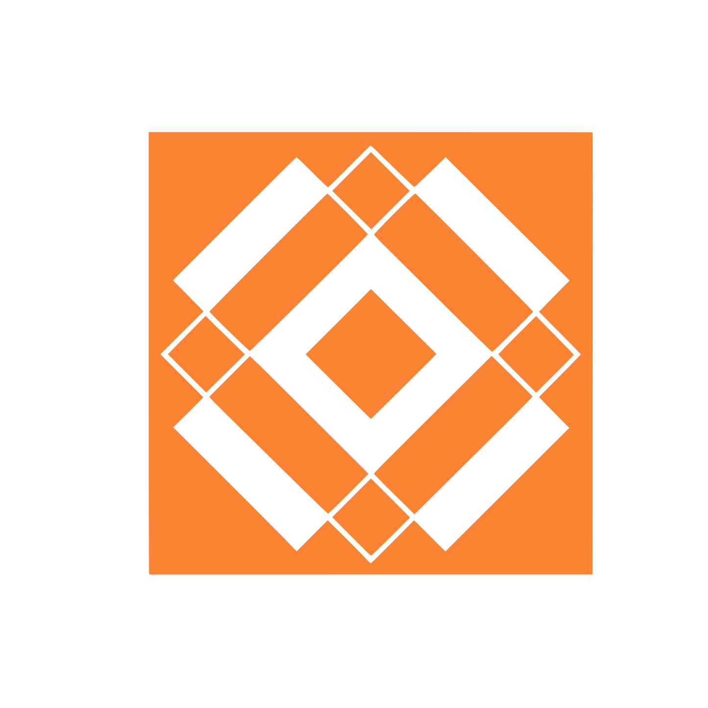 Overlapping Diamond Pattern Logo #FA8334