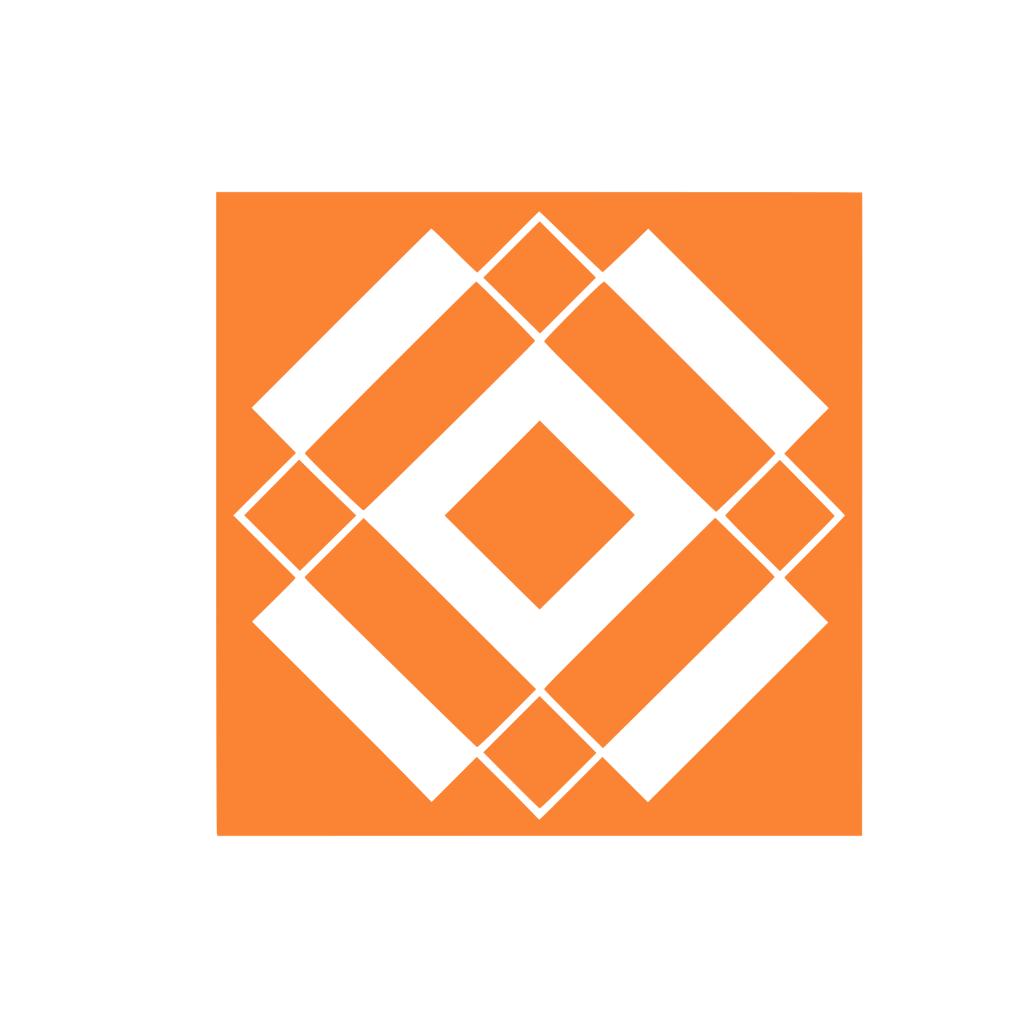 Overlapping Diamond Pattern Logo #FA8334