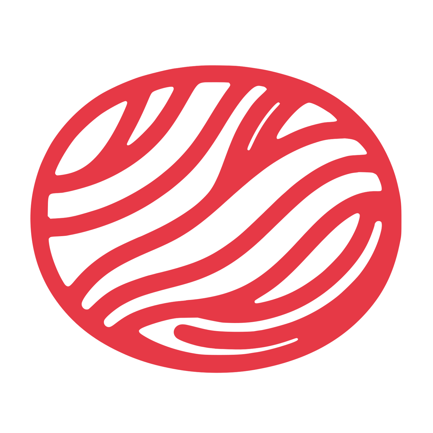 Wavy Stripes Oval Logo #E63946