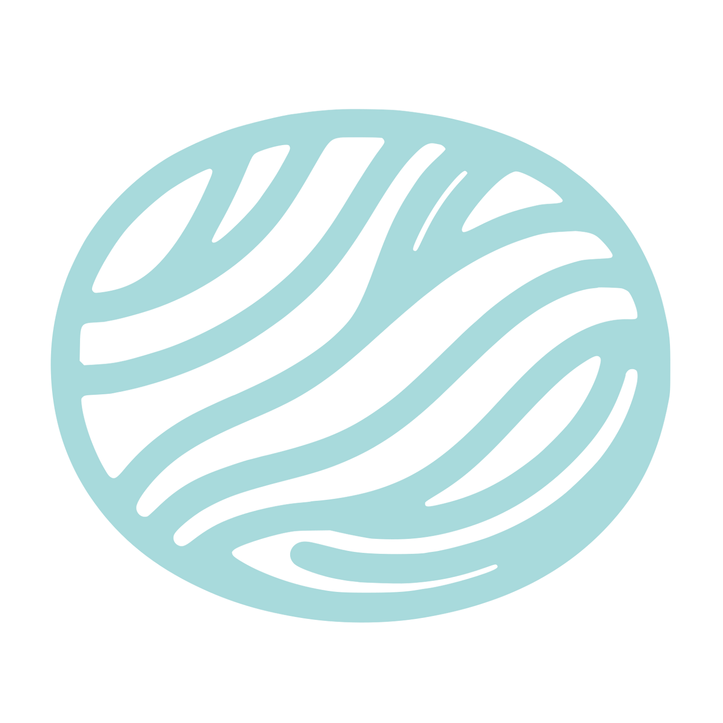 Wavy Stripes Oval Logo #A8DADC