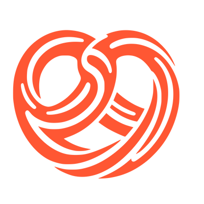 Intertwined Swirl Pretzel Icon #FF5733