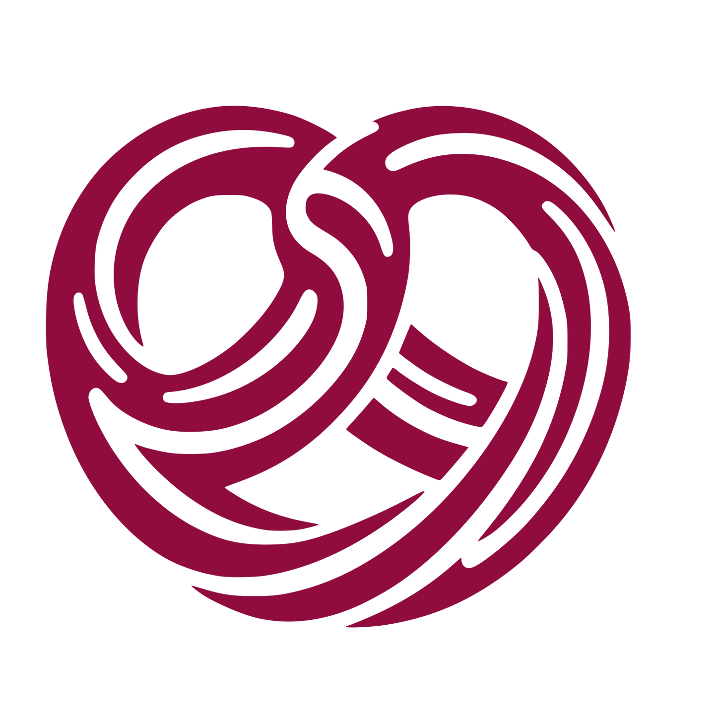 Intertwined Swirl Pretzel Icon #900C3F