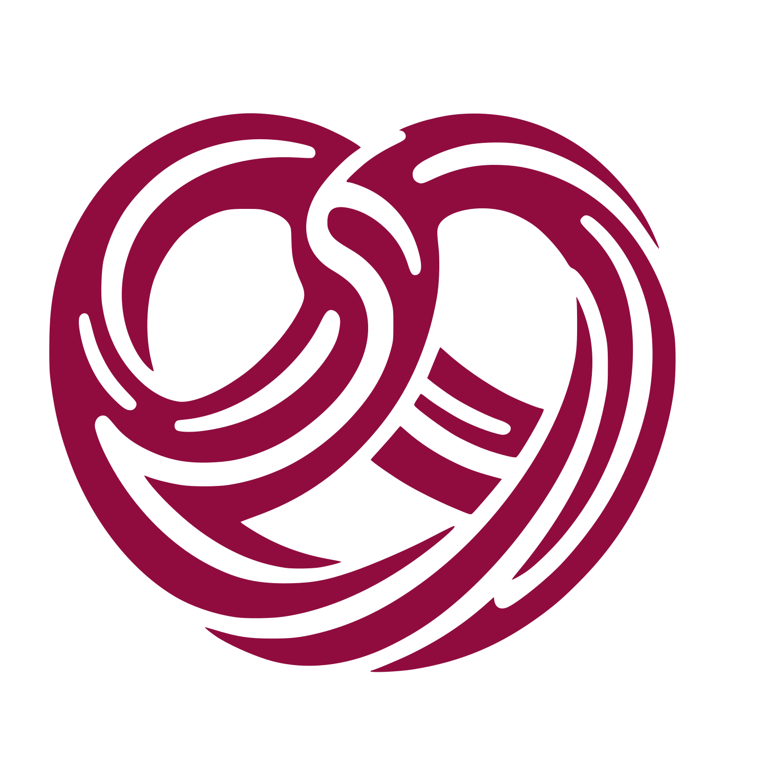 Intertwined Swirl Pretzel Icon #900C3F