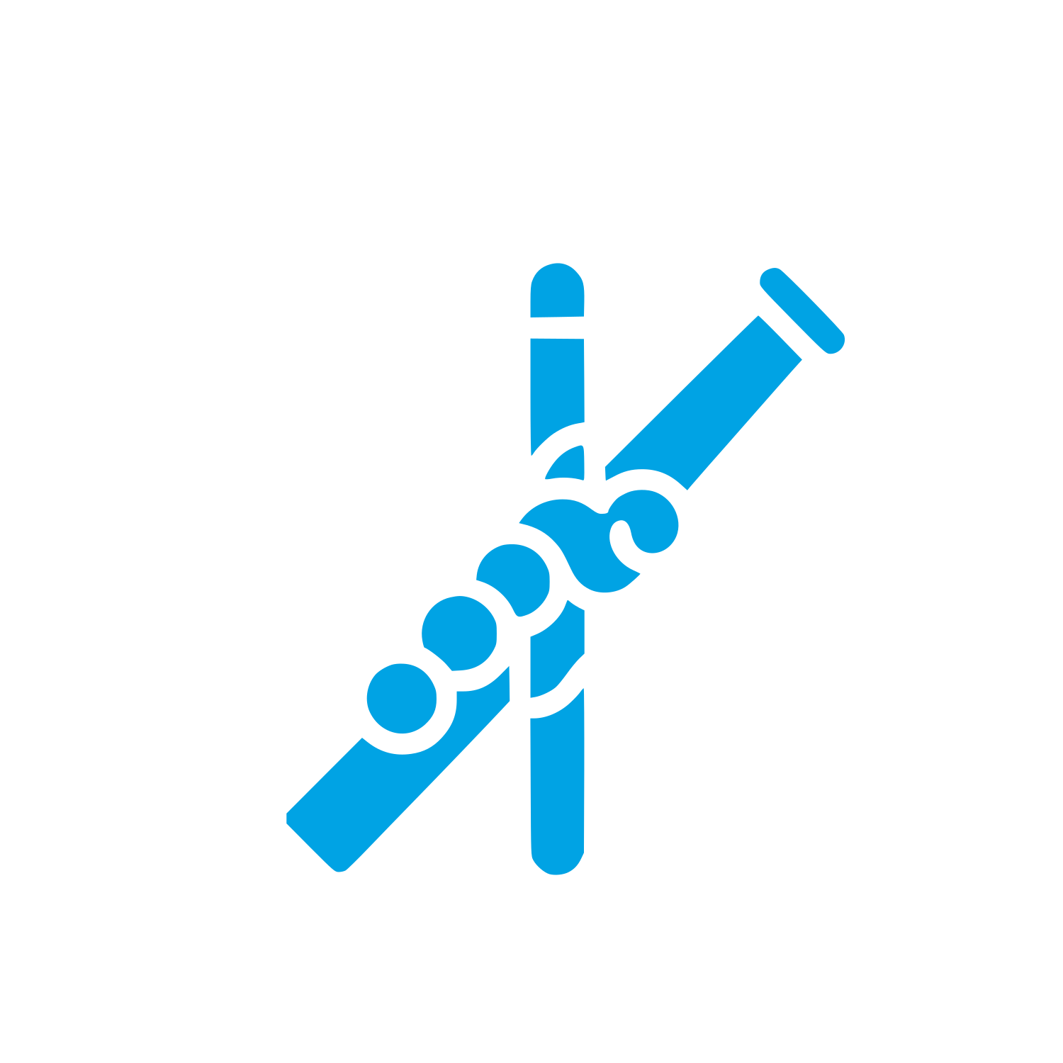 Logo with Intertwined Flutes #00a3e4