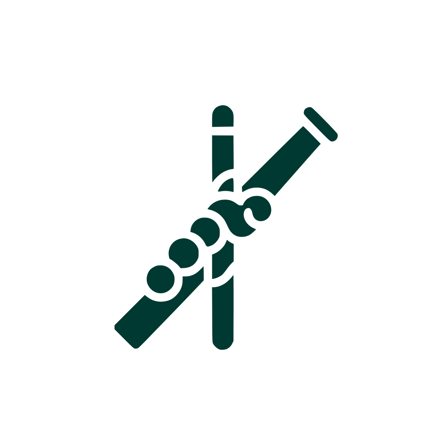 Logo with Intertwined Flutes #003932