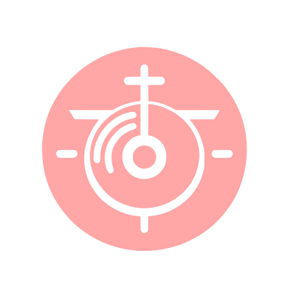 Gong with Cross Icon #ffa6a6