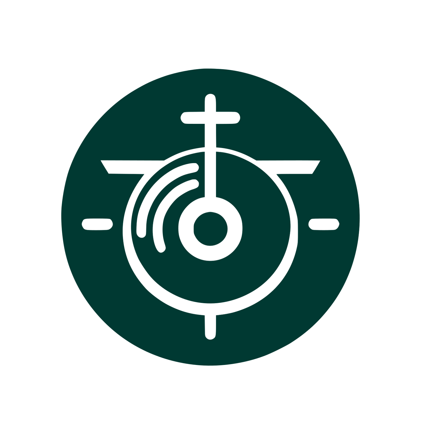 Gong with Cross Icon #003932