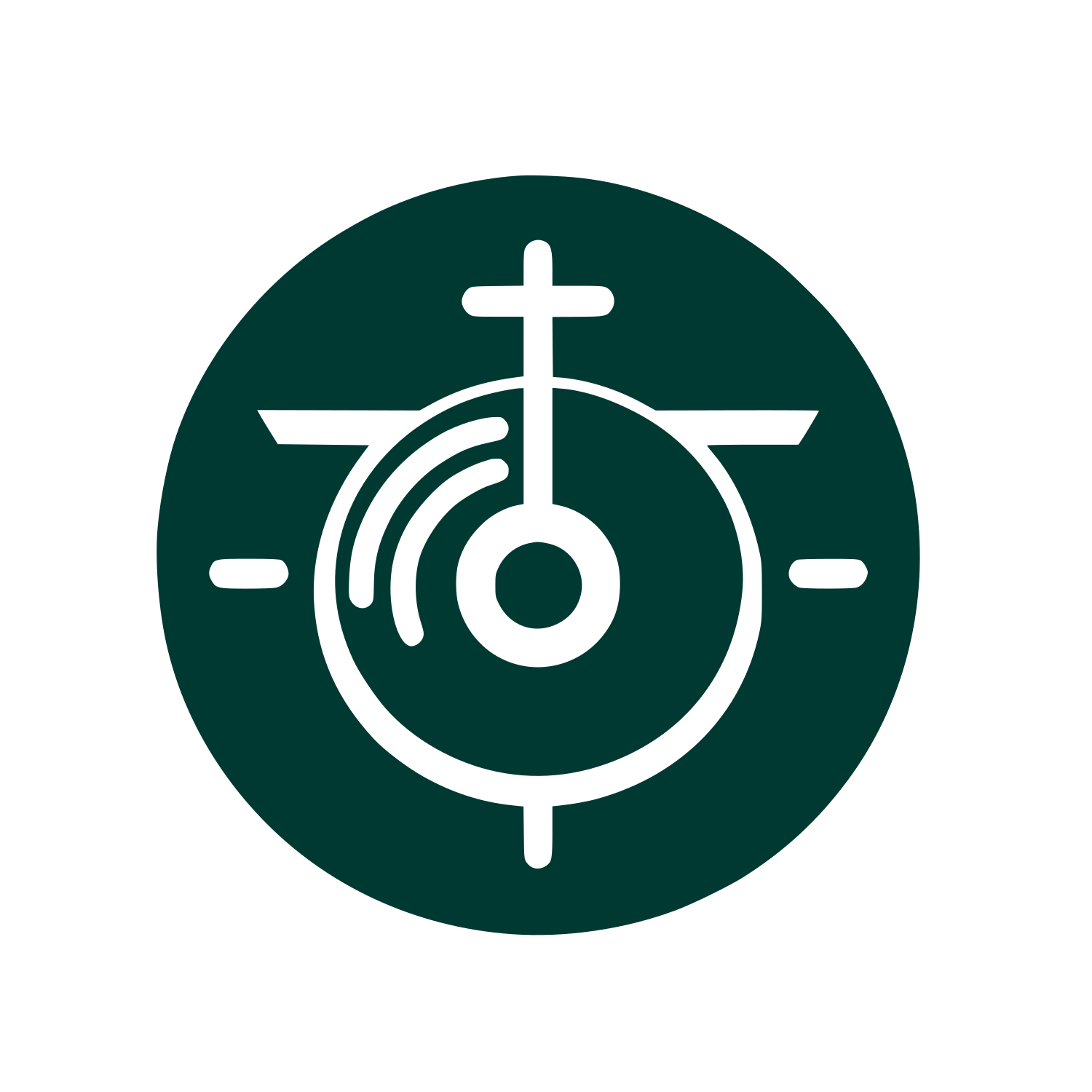 Gong with Cross Icon #003932