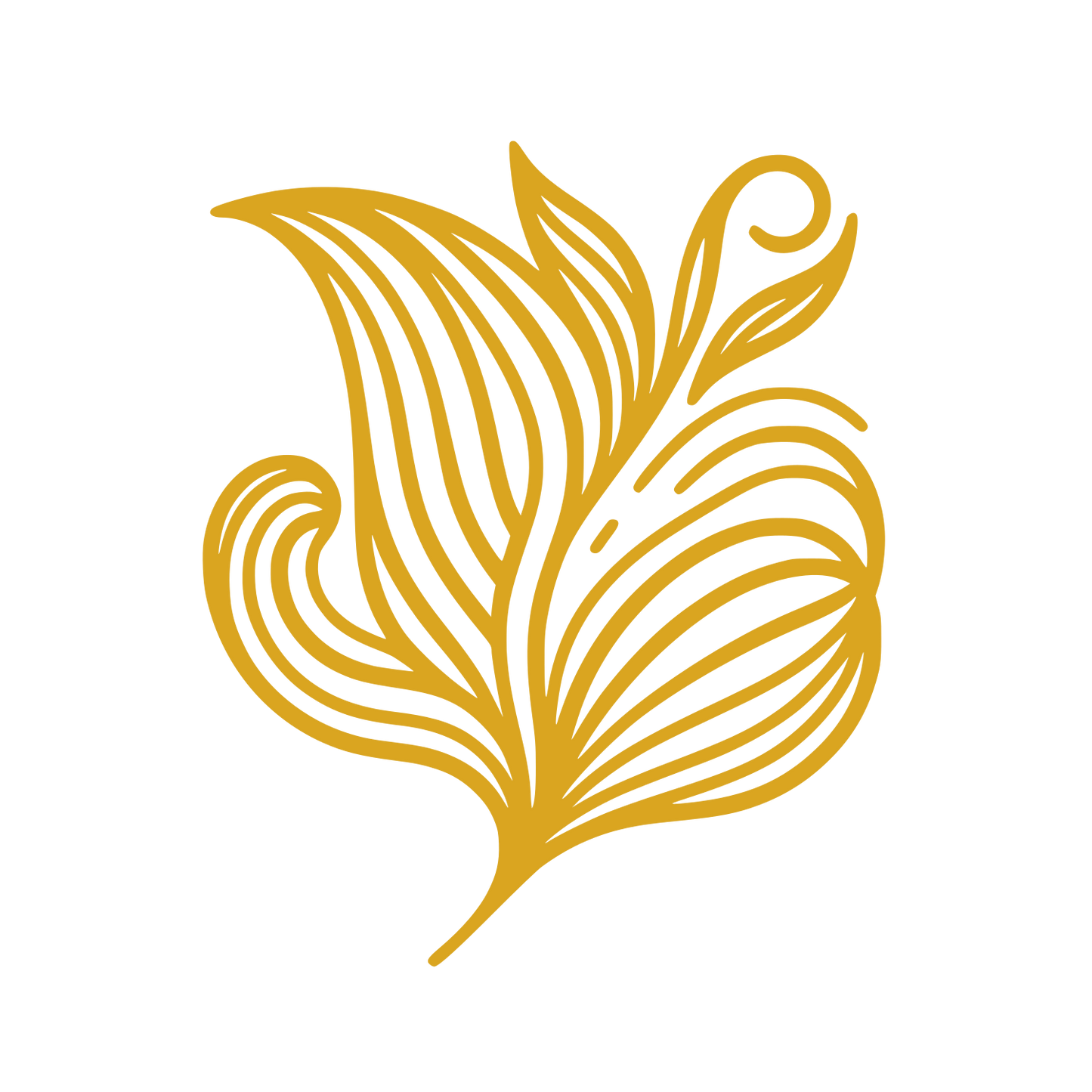 Feather Flower Cleaning Logo #DAA520