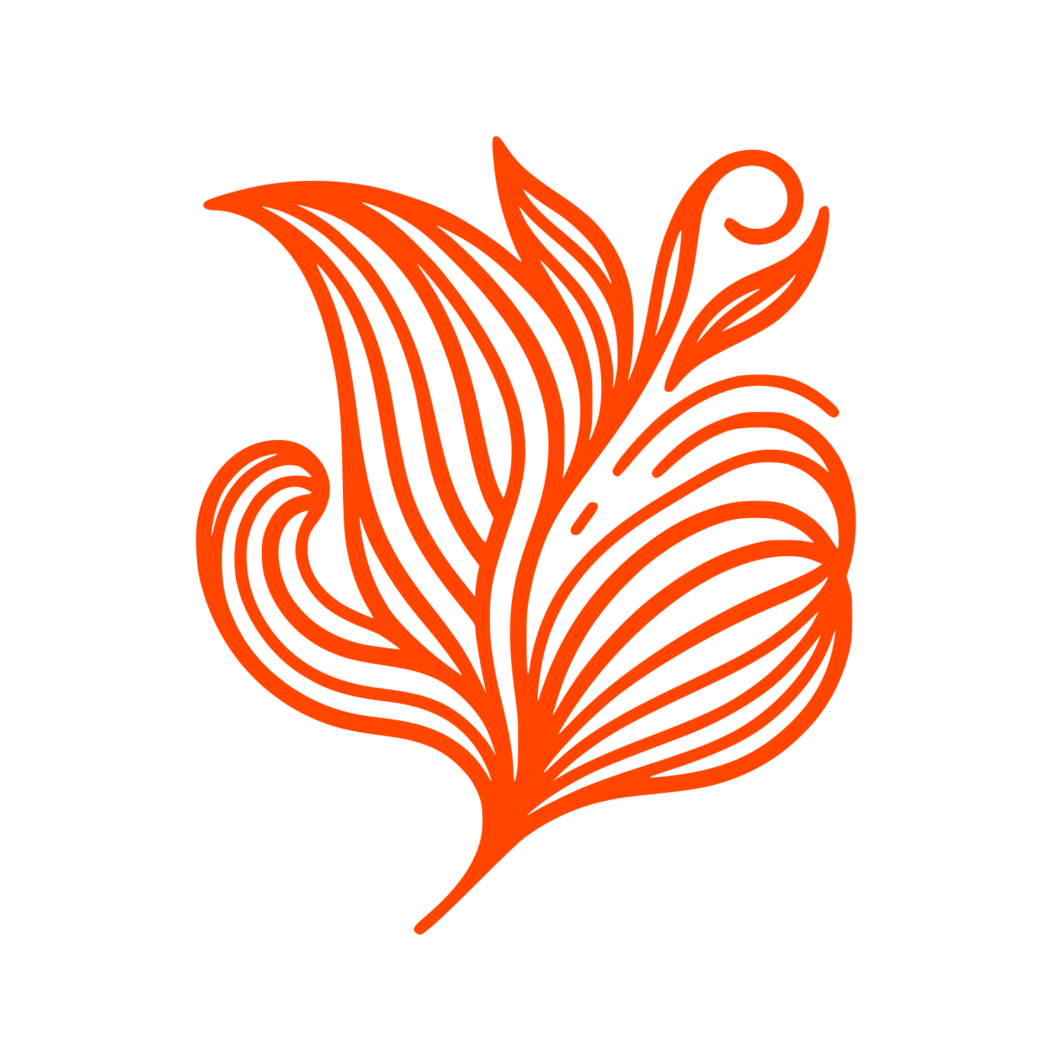 Feather Flower Cleaning Logo #FF4500